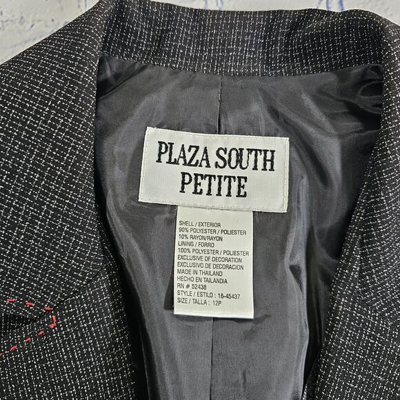 Plaza South Black Suit Jacket Blazer WOMENS SIZE 12P - Picture 7 of 7